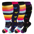 thumbnail image 1 of 4 Pairs Plus Size Medical Sport Compression Socks - 15-20mmhg Graduated Knee-High Support for Men & Women, Ideal for Soccer, Running, and Nurses, 1 of 7