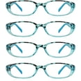 thumbnail image 1 of 4 Pairs Reading Glasses, Blue Light Blocking Glasses, Computer Reading Glasses for Women and Men, Fashion Rectangle Eyewear Frame(4 Blue, +3.00 Magnification), 1 of 9