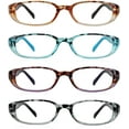 thumbnail image 1 of 4 Pairs Reading Glasses, Blue Light Blocking Glasses, Computer Reading Glasses for Women and Men, Fashion Rectangle Eyewear Frame(4 Colors, +1.25 Magnification), 1 of 9