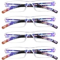 4 Pairs Reading Glasses, Blue Light Blocking Glasses, Computer Reading