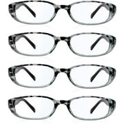 4 Pairs Reading Glasses, Blue Light Blocking Glasses, Computer Reading Glasses for Women and Men, Fashion Rectangle Eyewear Frame(4 Black, +1.75 Magnification)