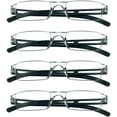 thumbnail image 1 of 4 Pairs Reading Glasses, Blue Light Blocking Glasses, Computer Reading Glasses for Women and Men, Fashion Rectangle Eyewear Frame(4 Black, +3.75 Magnification), 1 of 6