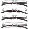 thumbnail image 1 of 4 Pairs Reading Glasses, Blue Light Blocking Glasses, Computer Reading Glasses for Women and Men, Fashion Rectangle Eyewear Frame(4 Brown, +2.00 Magnification), 1 of 6