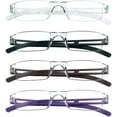 thumbnail image 1 of 4 Pairs Reading Glasses, Blue Light Blocking Glasses, Computer Reading Glasses for Women and Men, Fashion Rectangle Eyewear Frame(4 Colors, +3.00 Magnification), 1 of 9