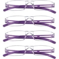 thumbnail image 1 of 4 Pairs Reading Glasses, Blue Light Blocking Glasses, Computer Reading Glasses for Women and Men, Fashion Rectangle Eyewear Frame(4 Purple, +2.25 Magnification), 1 of 6