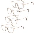 thumbnail image 1 of 4 Pairs Reading Glasses Square Metal Glasses Frame Womens Readers +1.00 ~ 3.50, 1 of 2