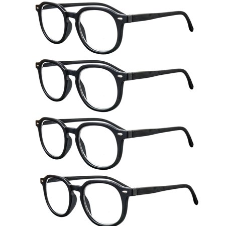 4 Pairs Rectangular Square Spring Hinges Reading Glasses Readers +1.0~3.5
