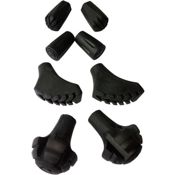 4 Pairs Replacement Rubber Tips Set for Trekking Pole Walking Hiking Sticks Tips Protectors