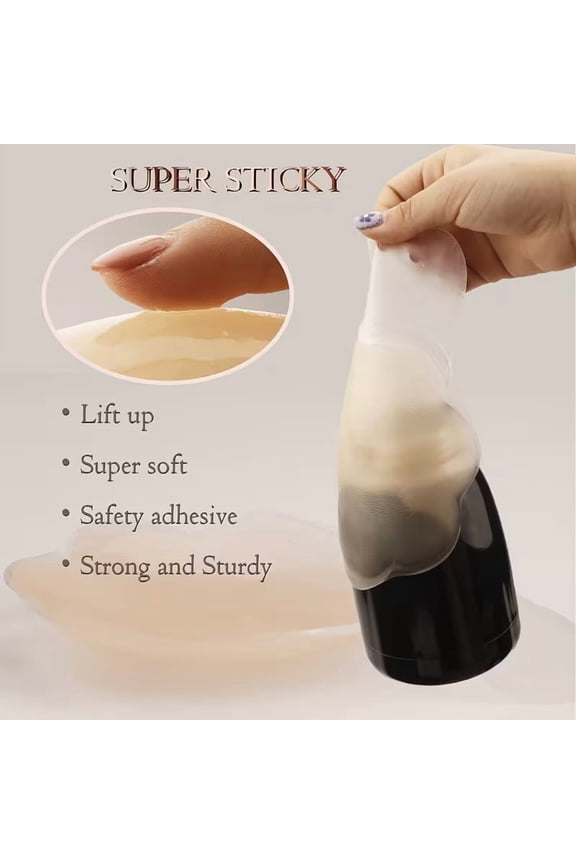4 Pairs Reusable Invisible Breast Lift Tape Stickers for Women - Adhesive Support Body Tapes for Lingerie