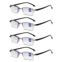 4 Pairs Rimless Blue Light Blocking Reading Glasses Diamond Cut Edge Readers for Men  1.00