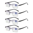 thumbnail image 1 of 4 Pairs Rimless Blue Light Blocking Reading Glasses Diamond Cut Edge Readers for Men +3.50, 1 of 6