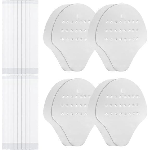 4 Pairs Shoe Crease Protector, Anti-Wrinkle Shoe Toe Protectors with Adhesive Strips Shoes Crease Protectors Soft Foam Protector Toe Box Decreaser for Sneakers Men's US Size 7-12(White)