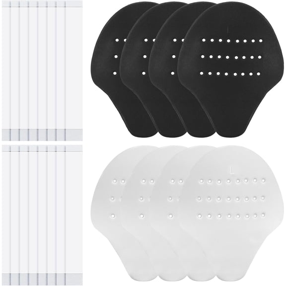 4 Pairs Shoe Crease Protector, Anti-Wrinkle Shoes Crease Shoe Toe Protectors with Adhesive Strips for Sneakers, Soft Foam Protector Toe Box Decreaser for Men's US Size 7-12 (Black & White)