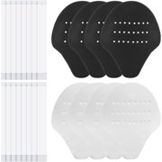 4 Pairs Shoe Crease Protector, Anti-Wrinkle Shoes Crease Shoe Toe Protectors with Adhesive Strips for Sneakers, Soft Foam Protector Toe Box Decreaser for Men's US Size 7-12 Black & White