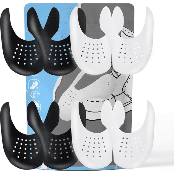 4 Pairs Shoe Crease Protectors for Sneakers, Compatible with AF1s, Dunks and More, Anti-Crease Inserts for Men’s Sizes 7.5–13 and Women’s Sizes 5–8.5