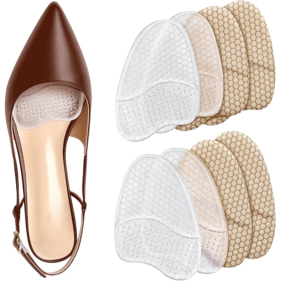 4 Pairs Shoe Cushions for Women High Heel Invisible Comfort Pads Metatarsal Pads Gel Ball of Foot Cushions No Slip Heels Pad Liners Arch Support