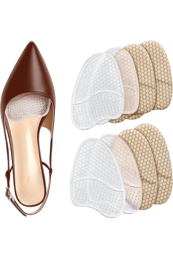 4 Pairs Shoe Cushions for Women High Heel Invisible Comfort Pads Metatarsal Pads Gel Ball of Foot Cushions No Slip Heels Pad Liners Arch Support