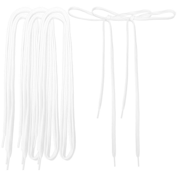 4 Pairs Shoelace Flat Shoelaces Replacement Sports Shoes High Density Shoestring White Accessories Wide