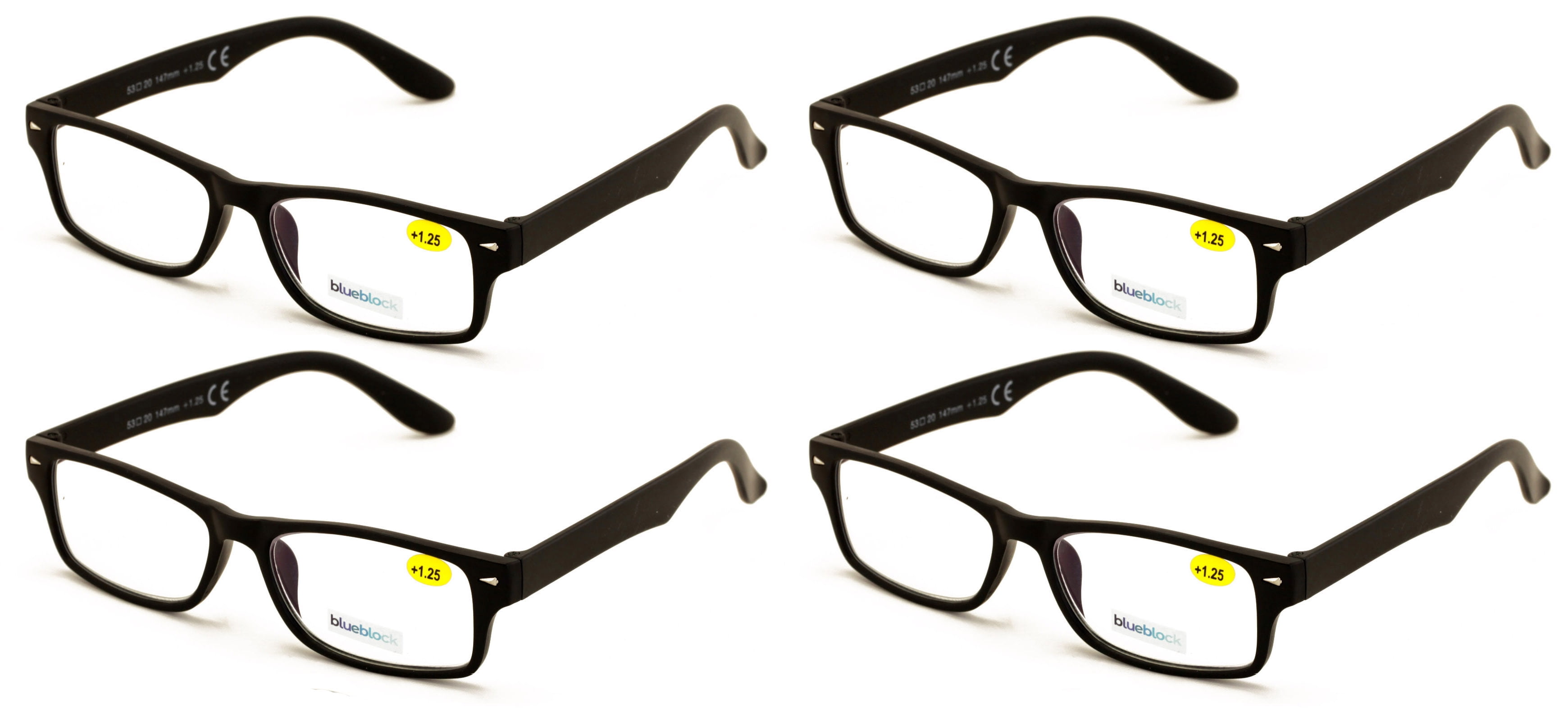 Read Blocker 4 Pairs Simple Basic Reading Glasses Blue Blocker Black - Computer Anti ...