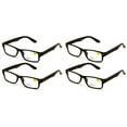 thumbnail image 1 of 4 Pairs Simple Basic Reading Glasses Blue Blocker Black - Computer Anti Fatigue UV Protection Reader +3.00, 1 of 3