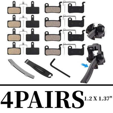 4 Pairs Sintered Metal MTB Bike Brake Pads, Ebike Scooter Brake Pads, Compatible for Brake Pads MT200 M355 M446 M315 M365