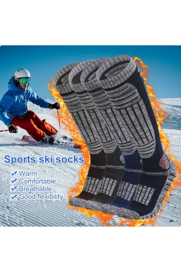 4 Pairs Ski Socks Thermal Soft Ankle Protector Mens Long Hose High Performance Climbing Socks for Outdoor