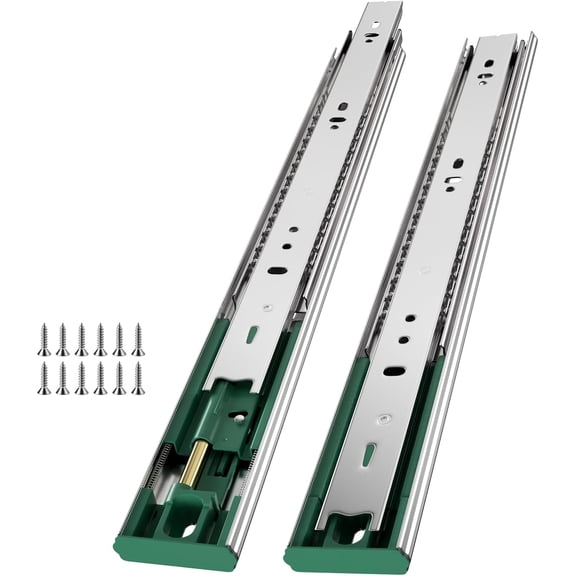 4 Pairs Soft Close Drawer Slides 22 Inch Full Extension Dresser Rails Heavy Duty Ball Bearing Kitchen Cabinet Drawer Glides Side Mount Tool Box Trash Can Runners 100 LB Capacity