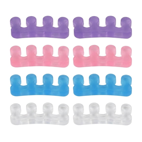 4 Pairs Soft Gel Toe Separators, Multi Color Reusable Toe Spacers Pedicure Tools For Nail Polish Painting