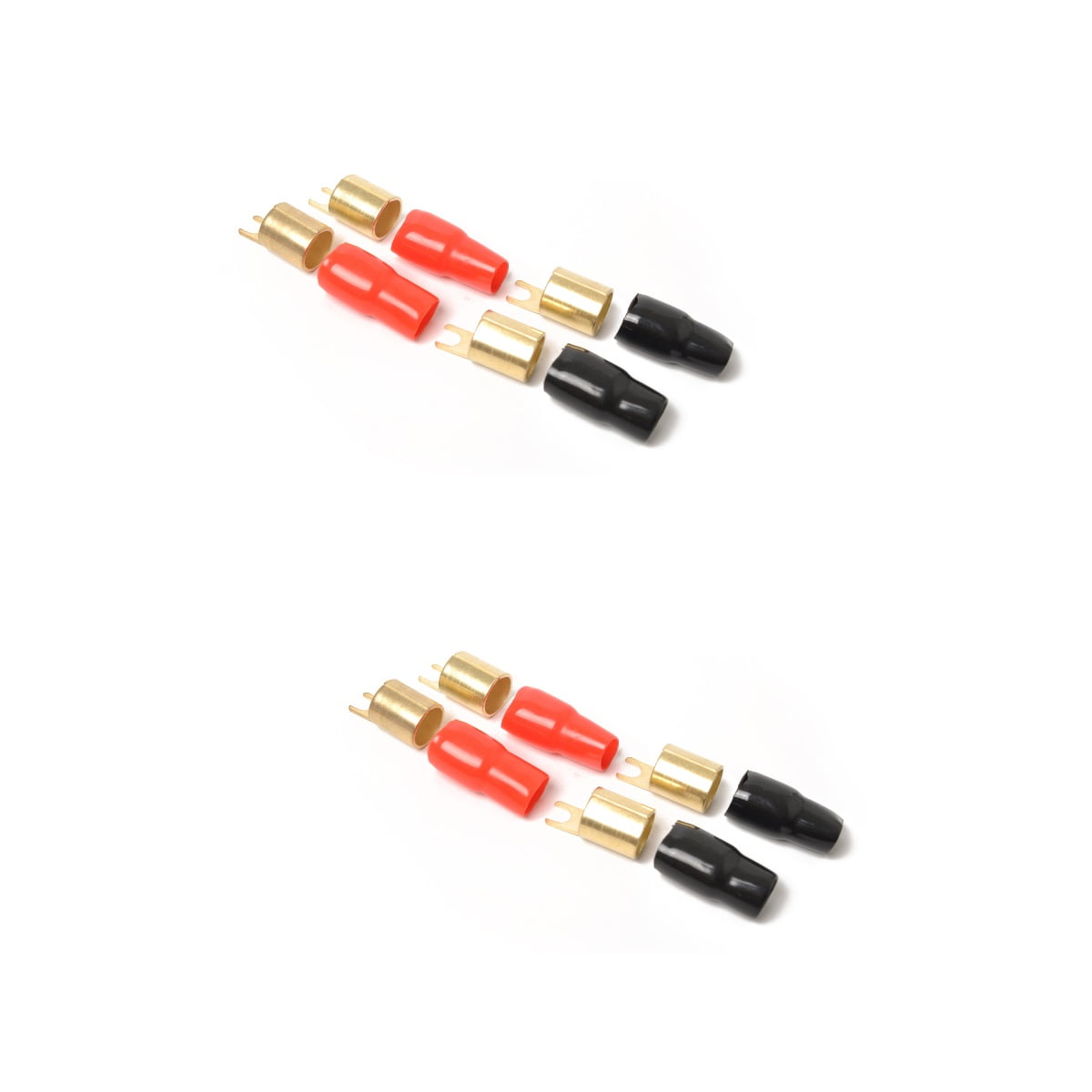 4 Pairs Spade Terminal Copper Crimp Barrier Spades Speakers Electric