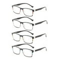 thumbnail image 1 of 4 Pairs Spring Hinges Square Oversized Reading Glasses Readers, 1 of 5