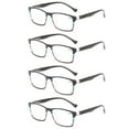 thumbnail image 1 of 4 Pairs Spring Hinges Square Oversized Reading Glasses Readers, 1 of 5