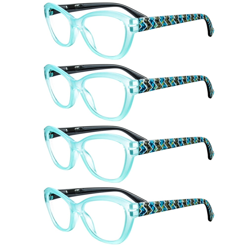 4 Pairs Square Reading Glasses Womens Sexy Ladies Readers Clear Frames -  Walmart.com