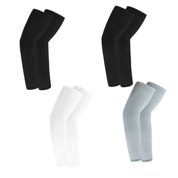 4 Pairs Sun Protection Arm Sleeves for Men & Women - Tattoo Cover Up Sports Compression Cooling Arm Sleeve
