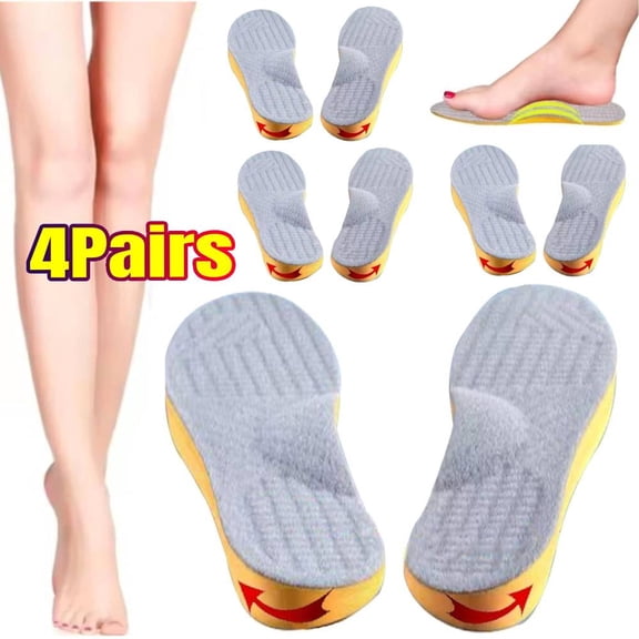 4 Pairs Supination Correction Insoles for Men & Women - Orthotic Inserts for Over-Supination Relief, High Arch Support, Supportive Sole Inserts - Correcting Supination for Active Lifestyles