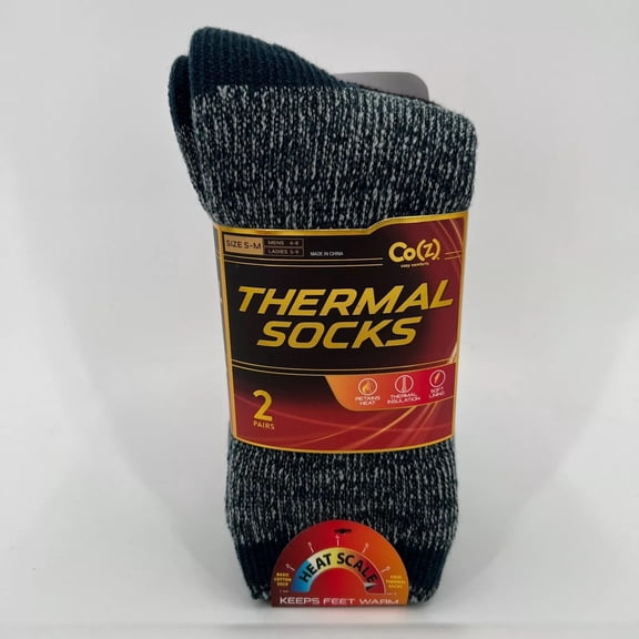 4 Pairs THERMO SOX INSULATED SOCKS " Ski Fur Lined~HEAT SCALE~Thickened“ Size M-L Color: Multi-Color