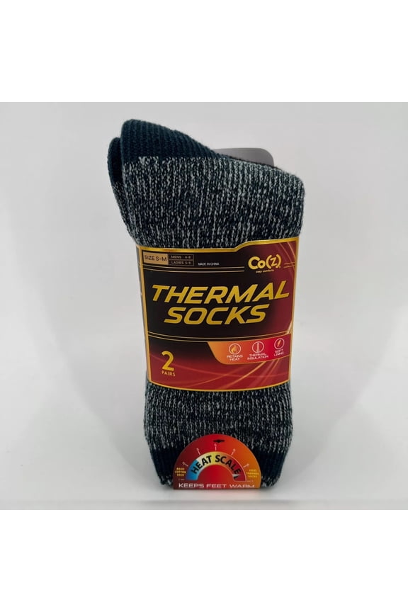 4 Pairs THERMO SOX INSULATED SOCKS " Ski Fur Lined~HEAT SCALE~Thickened Size S-M Color: Multi-Color