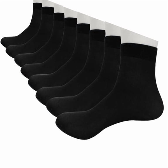 4 Pairs Thin Breathable Crew Socks for Men Moisture-wicking Casual Socks,Black