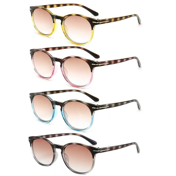 4 Pairs Tinted Reading Glasses Round Vintage Sunglasses Readers