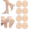 thumbnail image 1 of 4 Pairs Toe Topper Socks for Women, Ball of Foot Cushion Socks Toe Socks Women No Show with Padding, Half Socks with Sponge Cushion for Heels, 1 of 6