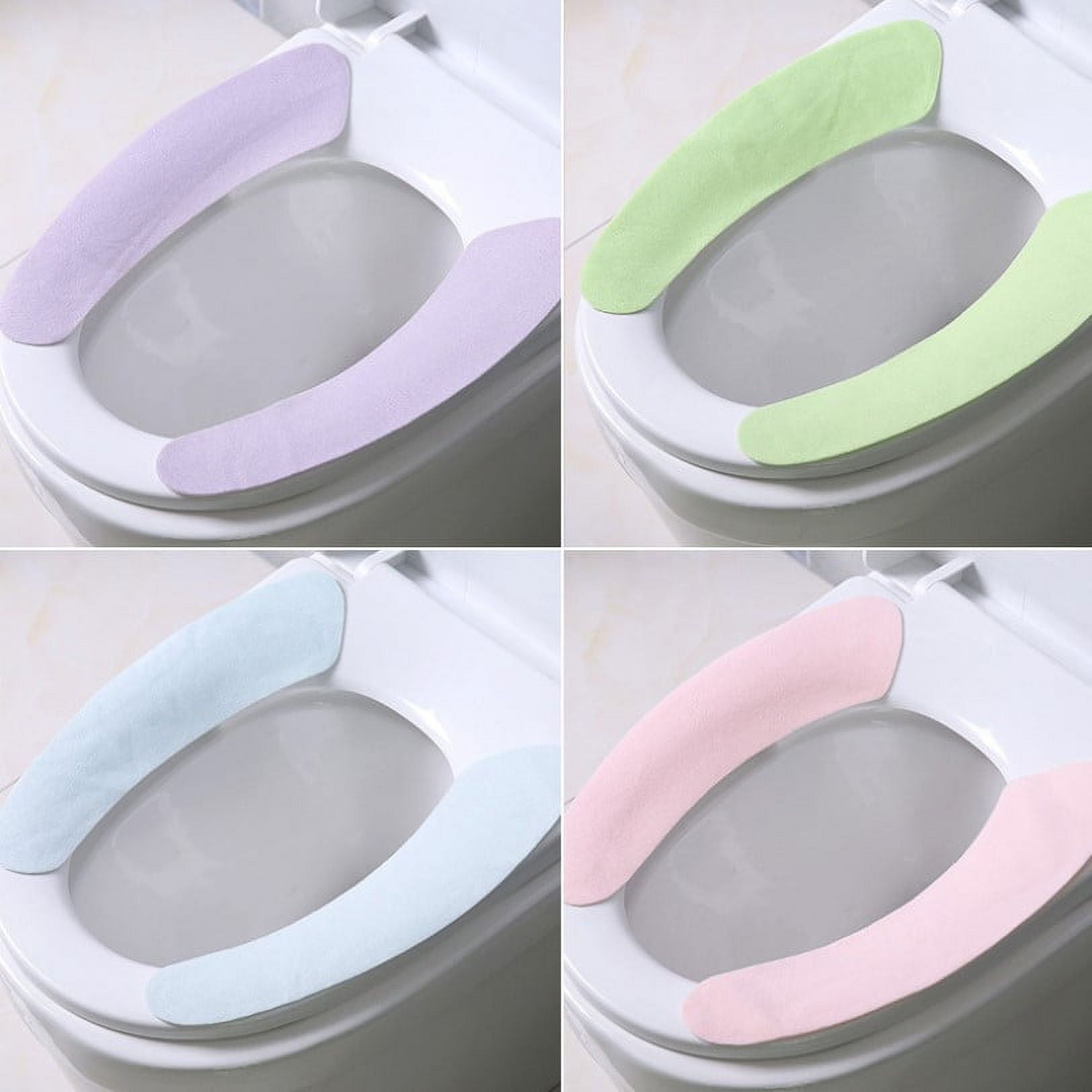 4 Pairs Toilet Lid Covers Washable Warm Toilet Seat Cushion Toilet Seat