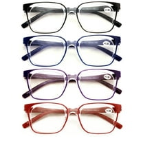 4 Pairs Transparent Reading Color Glasses - Spring Hinge Comfortable Clear Reader DR08  1.50