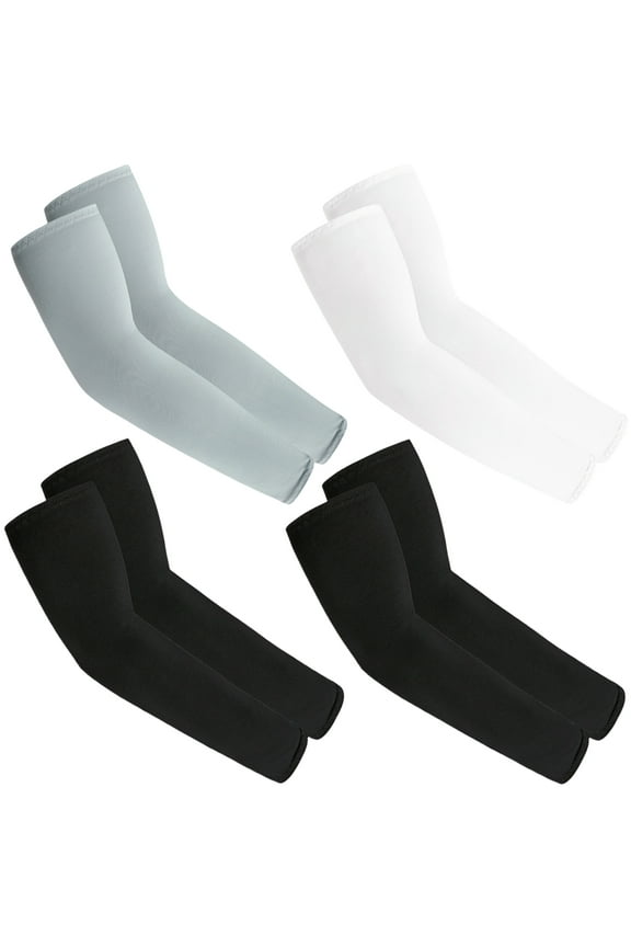 4 Pairs UV Sun Protection Arm Sleeves - Tattoo Cover Up - UPF 50 Sports Compression Cooling Sleeve for Women