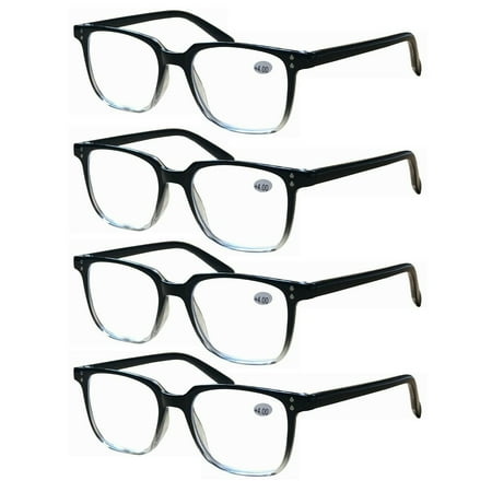 4 Pairs Unisex Blue Light Blocking Reading Glasses Computer Readers for Men Women +3.00