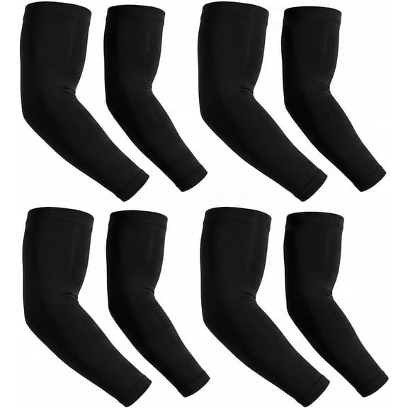 4 Pairs Unisex Cooling Arm Sleeves, UV Protection Tattoo Cover Up Compression for Outdoor Sports Driving Golf Work