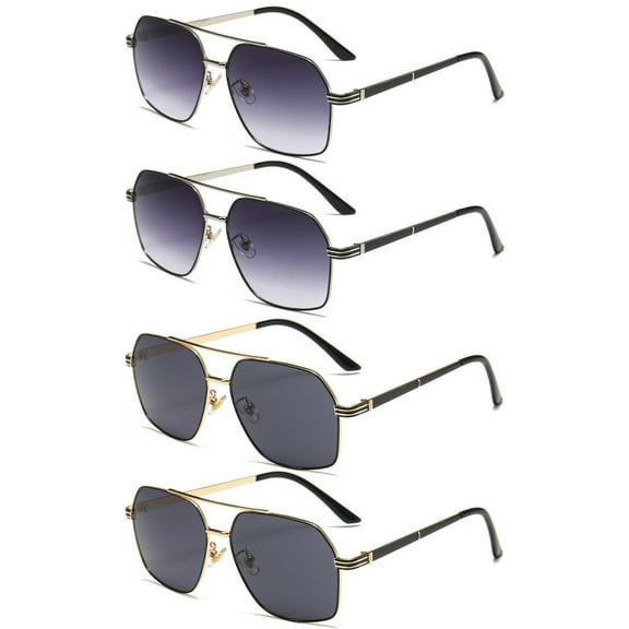 4 Pairs Unisex Retro Aviator Pilot Fashion Classic Sunglasses for Men Women Driving