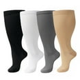 thumbnail image 1 of 4 Pairs Wide Calf Compression Socks For Women And Men,Plus Size Knee High Support Stockings For Circulation,Nurses,Travel,Running, 1 of 4