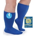 thumbnail image 1 of 4 Pairs Wide Diabetic Socks for Swollen Feet, Lymphedema Socks,Wide Calf Socks,Loose Fit Socks,Non-Binding Socks,Edema Socks,Hospital Cast Socks,Diabetic Socks for Men Women-Blue, 1 of 6