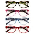 thumbnail image 1 of 4 Pairs Women Neon Floral Reading Glasses - Lightweight Wide Fitment Clear Readers ZT109 +4.00, 1 of 5