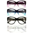 thumbnail image 1 of 4 Pairs Women Oversized Bold Round Reading Glasses - Clear Readers - DR10 +2.00, 1 of 5