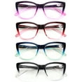thumbnail image 1 of 4 Pairs Women Oversized Translucent 2-Tone Cateye Reading Glasses - Spring Hinge Reader DR09 +1.00, 1 of 5